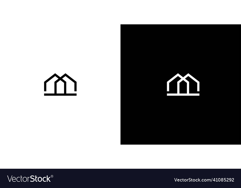 Simple and modern letter m house logo design Vector Image