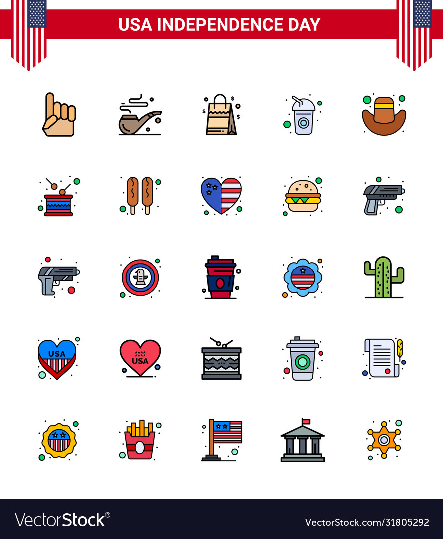 Stock icon pack american 25 flat filled