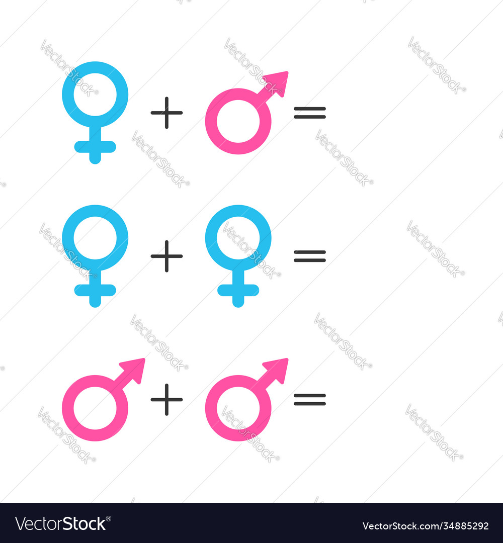 Template gender icon pink female and blue male