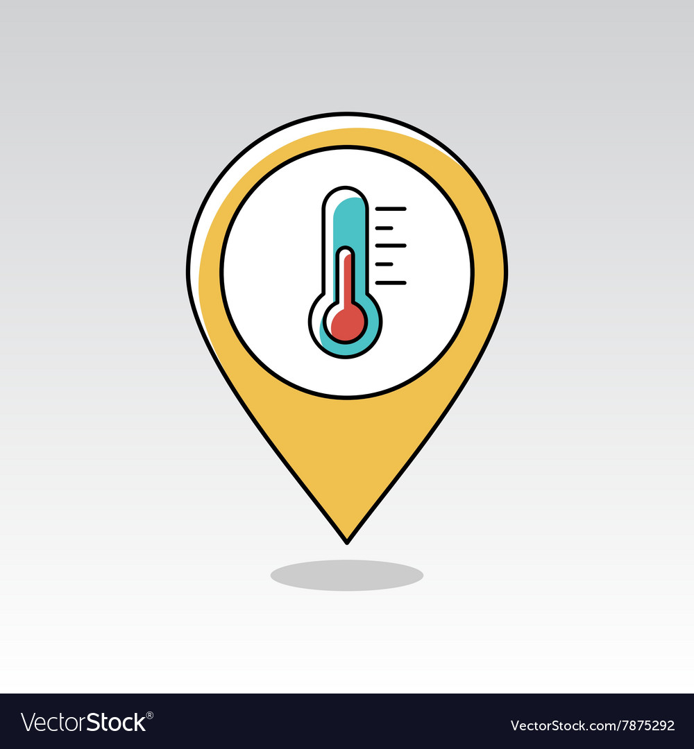 Thermometer Heat pin map icon Weather Royalty Free Vector