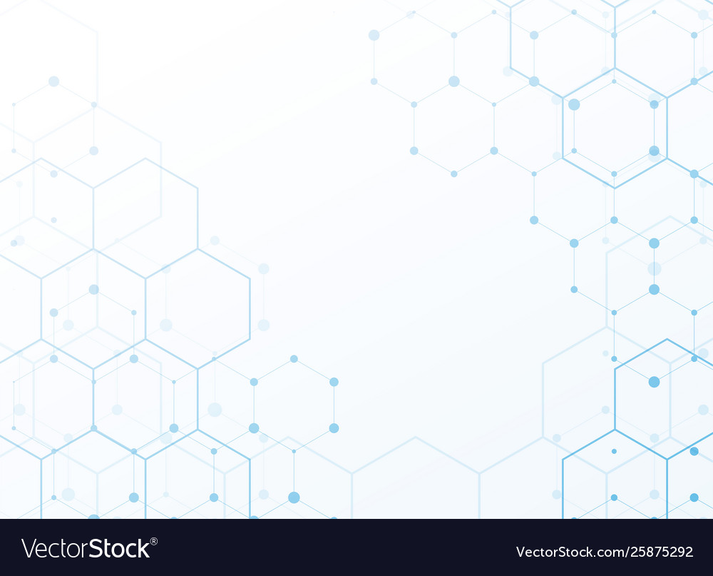 White background with blue tech hexagonal pattern
