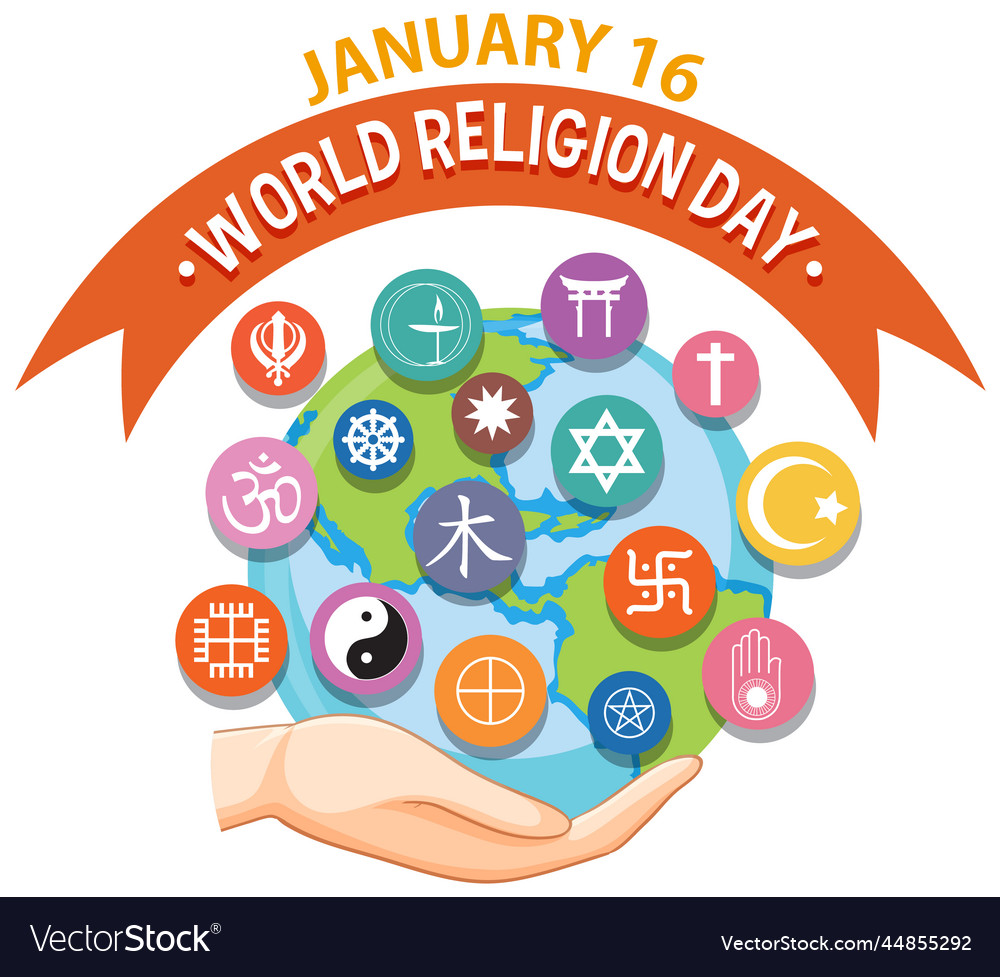 World religion day banner design Royalty Free Vector Image