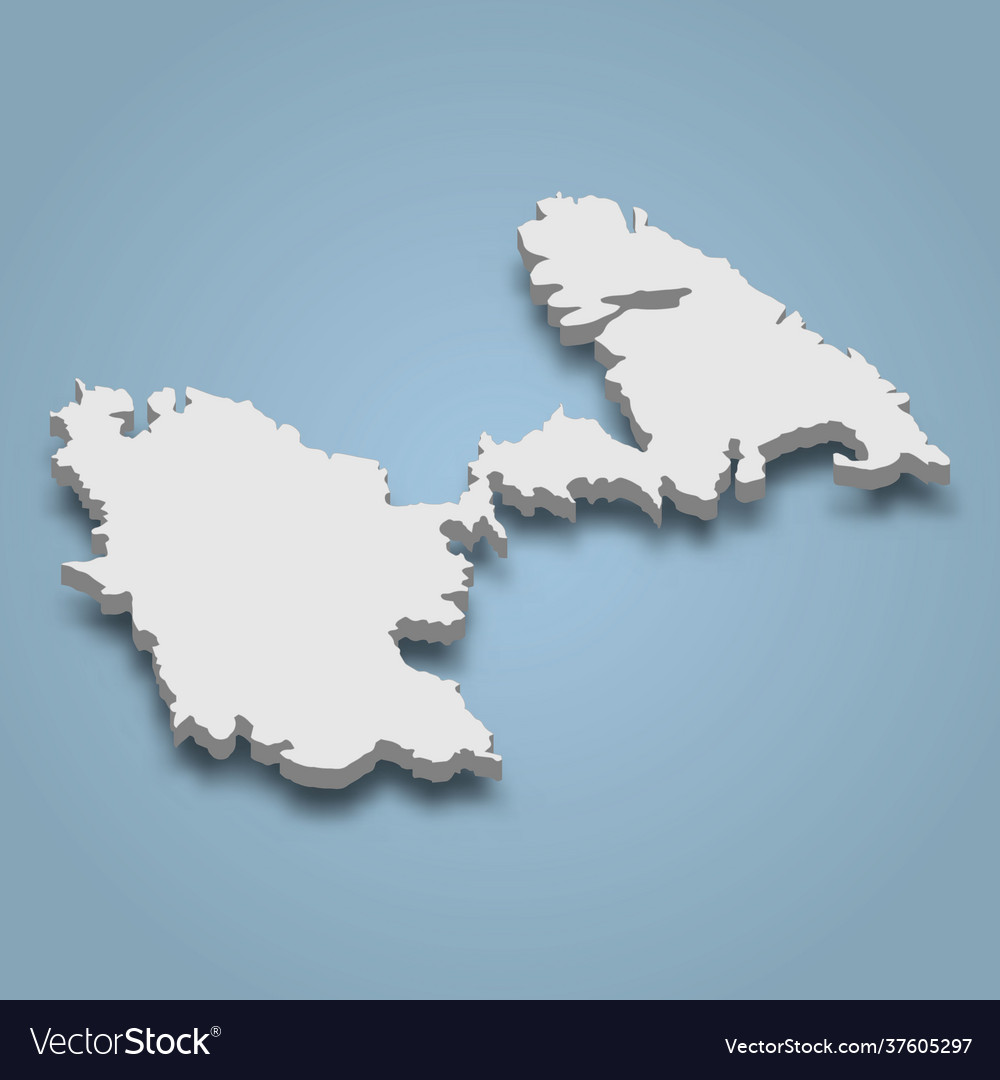 3d isometric map astypalea is an island in Vector Image