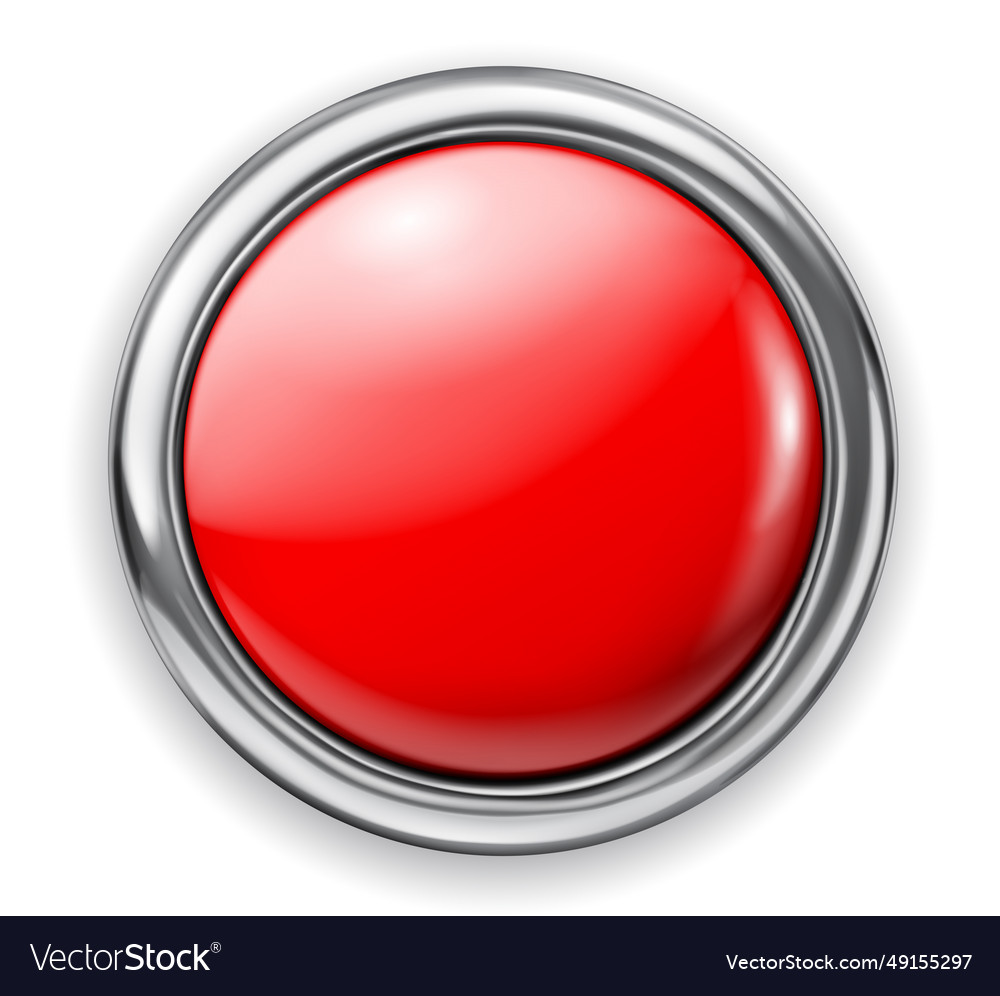 Big button with metallic border Royalty Free Vector Image