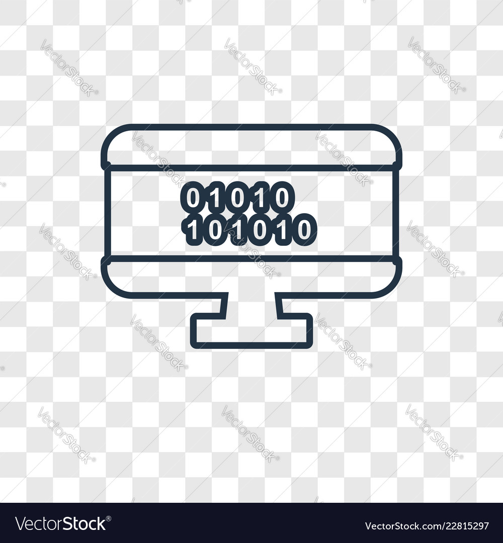 Binary code concept linear icon isolated vector image Binary code concept linear icon isolated