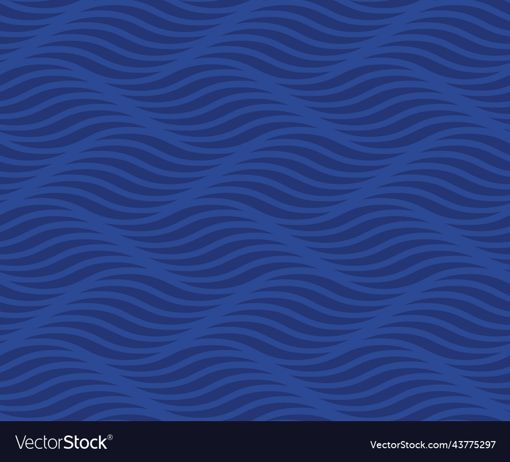 Blue color water wave seamless pattern vector image Blue color water wave seamless pattern