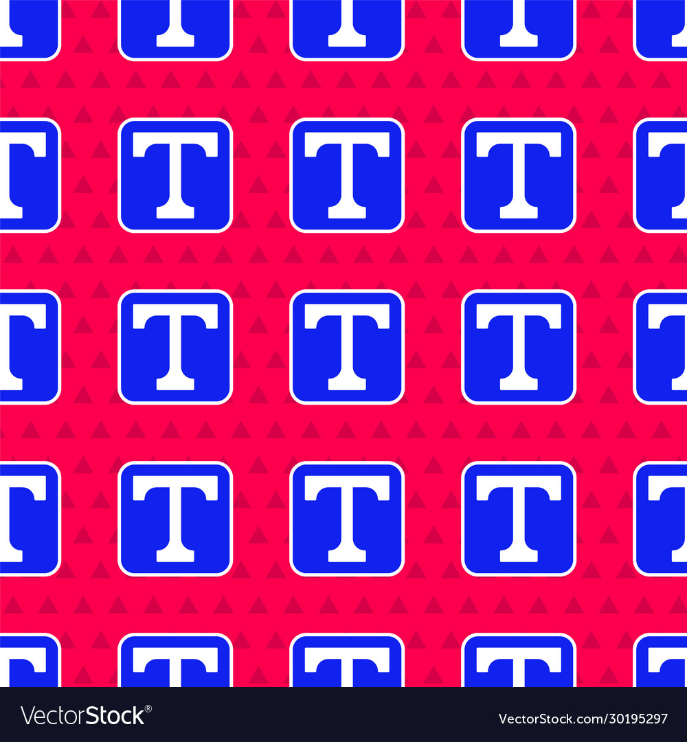 Blue text icon isolated seamless pattern on red vector image Blue text icon isolated seamless pattern on red