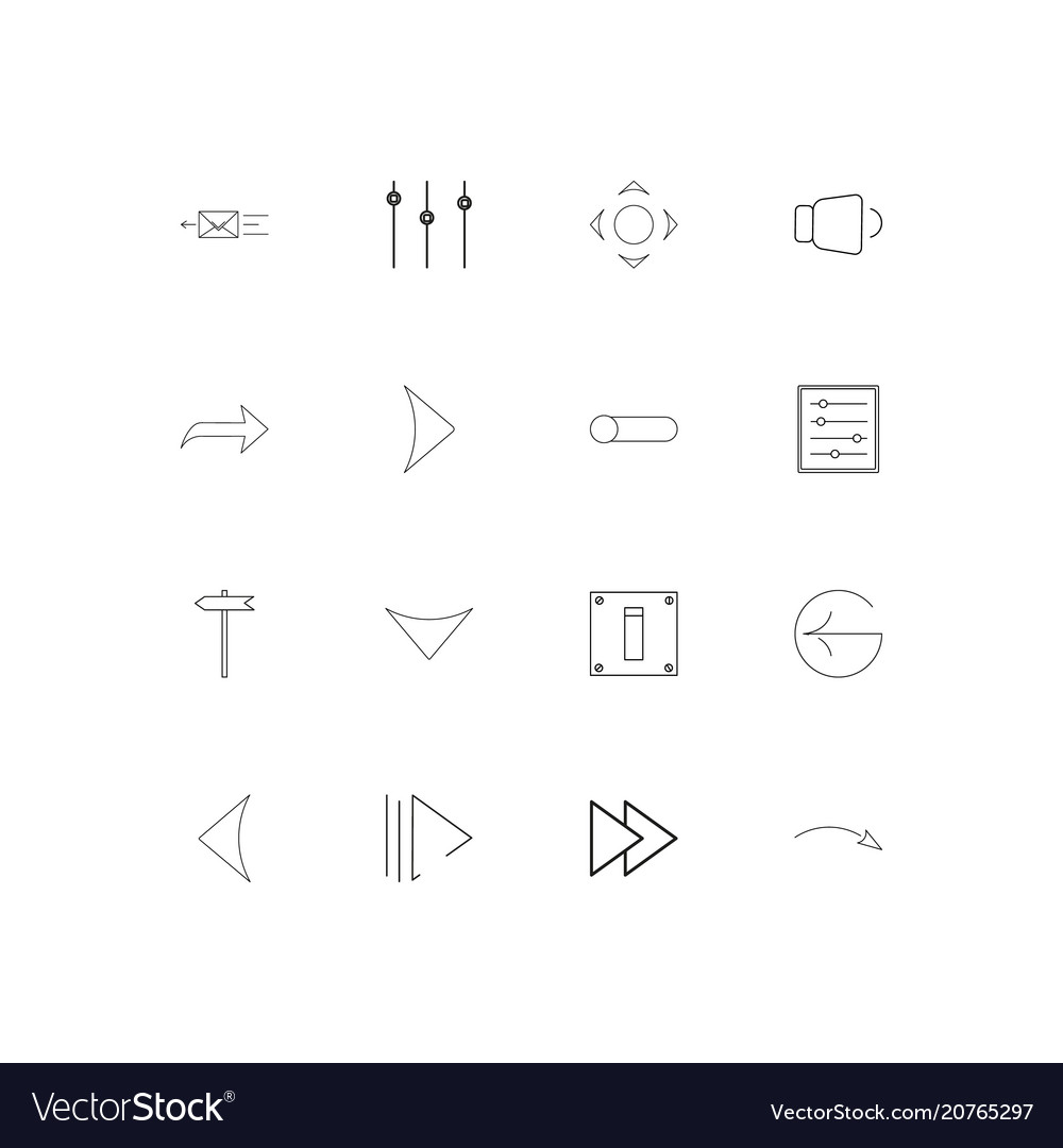 Buttons linear thin icons set outlined simple
