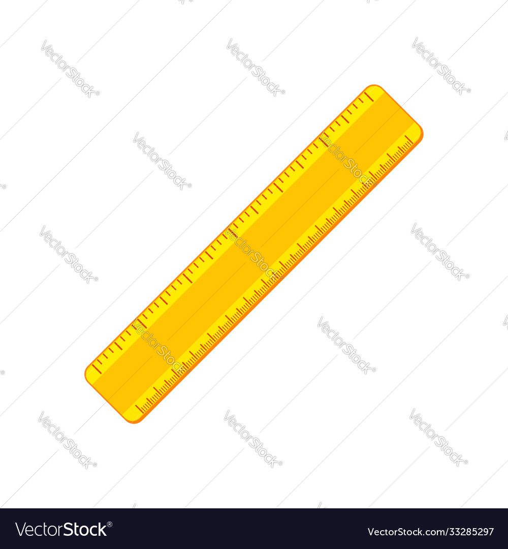 Cartoon yellow ruler flat icon