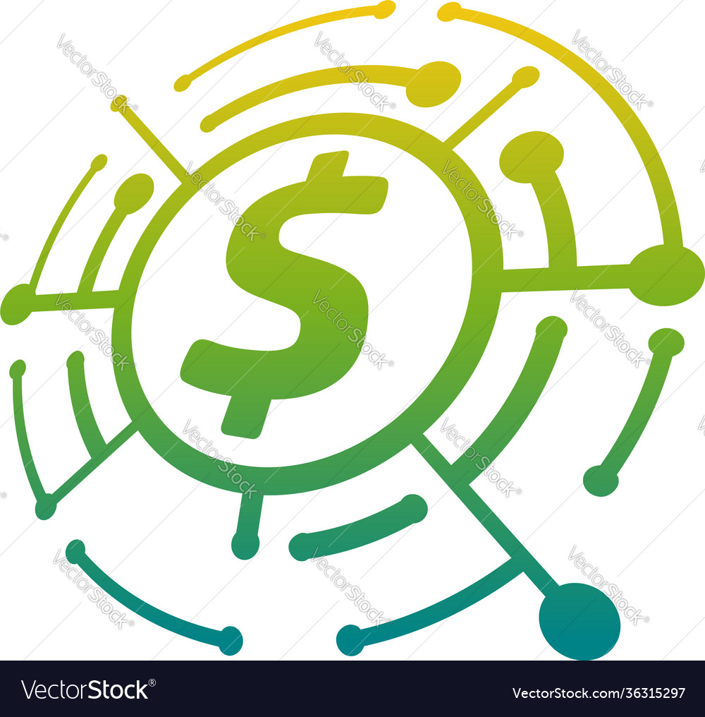 Digital money logo designs concept dollar