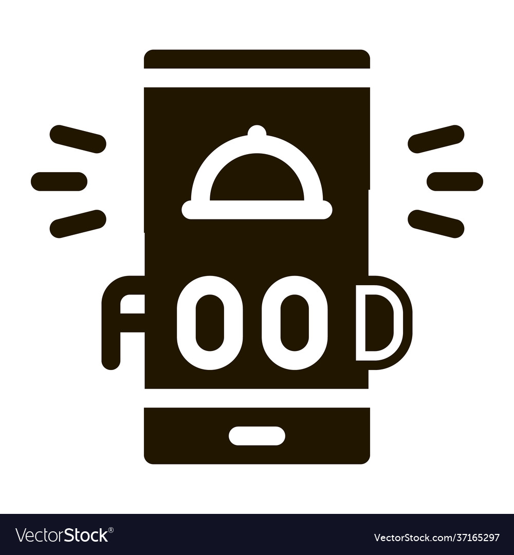 Food delivery phone alarm icon glyph