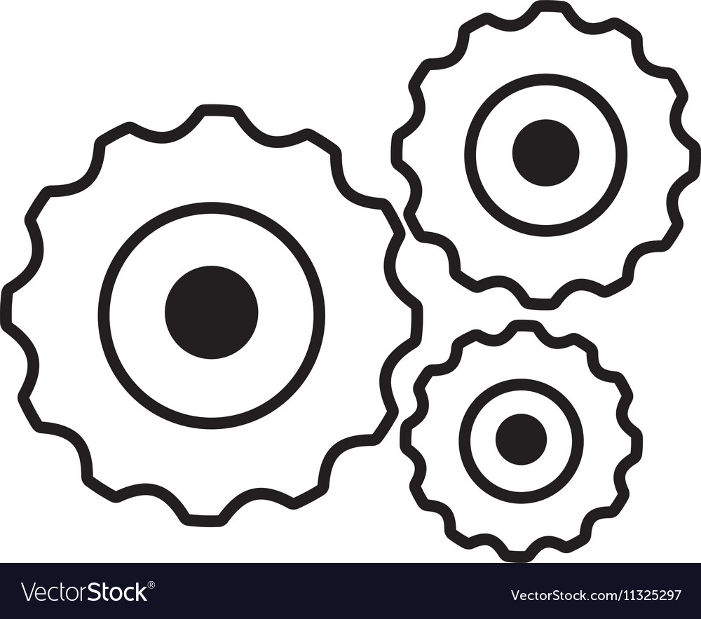 Gears machinery isolated icon