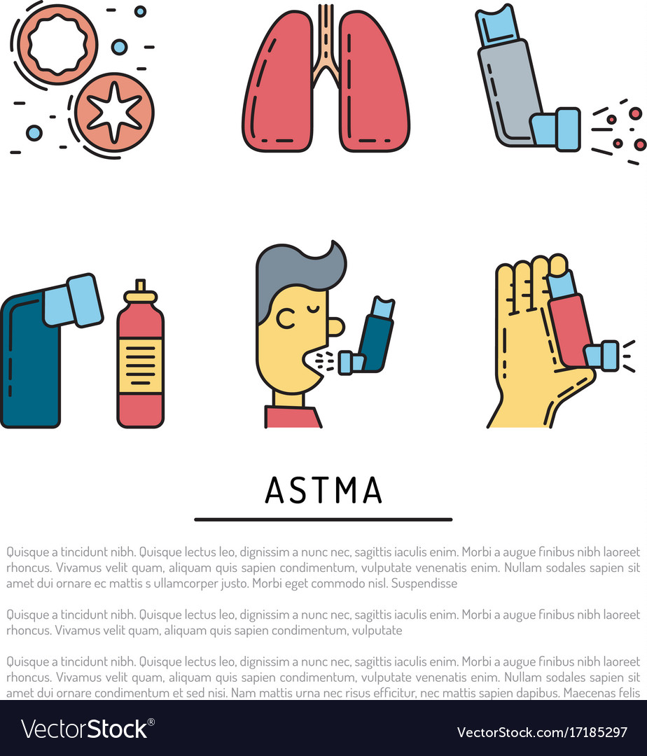 Icons asthma Royalty Free Vector Image - VectorStock