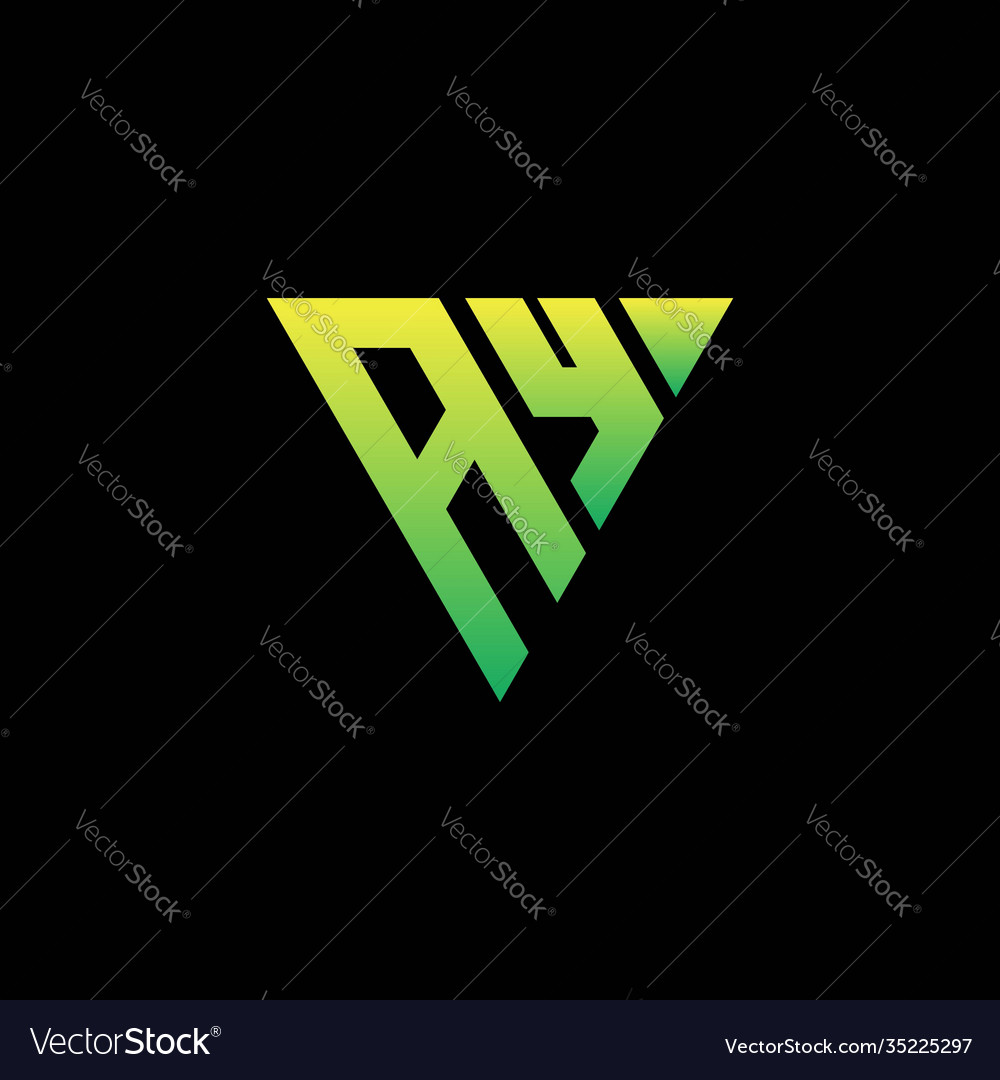 Initial triangle logo monogram with shape vector image Initial triangle logo monogram with shape