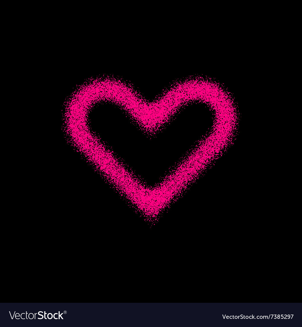 Magenta abstract heart sign with grain texture Vector Image