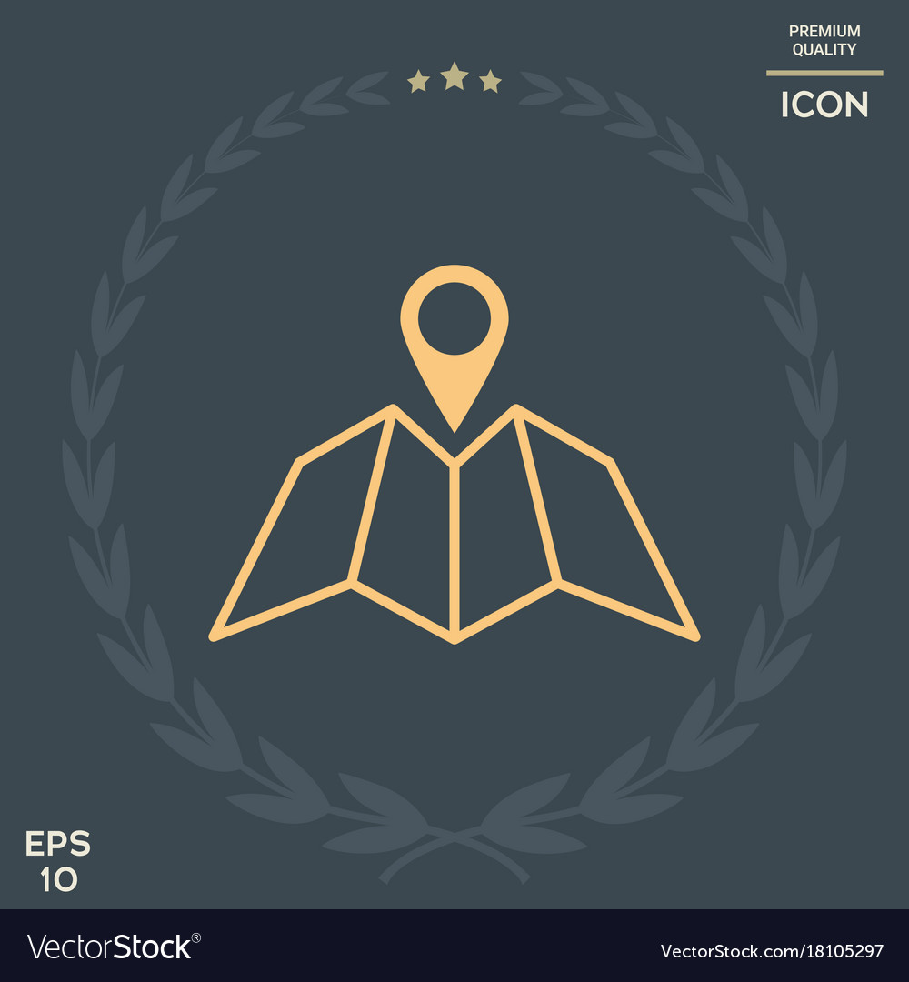 Map icon with pin pointer