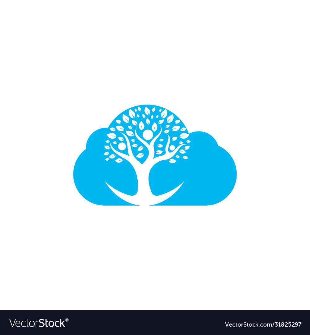 Menschen Cloud Baum Logo Design