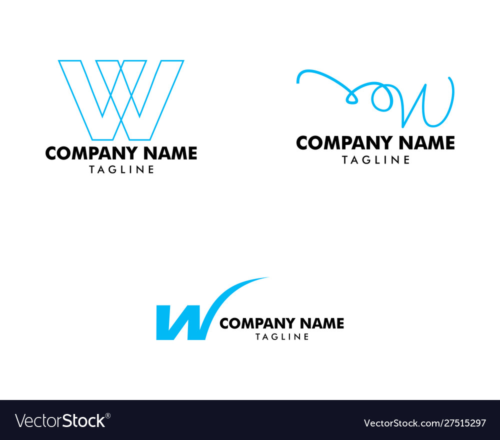 Set initial letter w logo template design