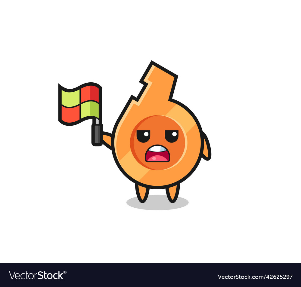 Whistle character as line judge putting the flag