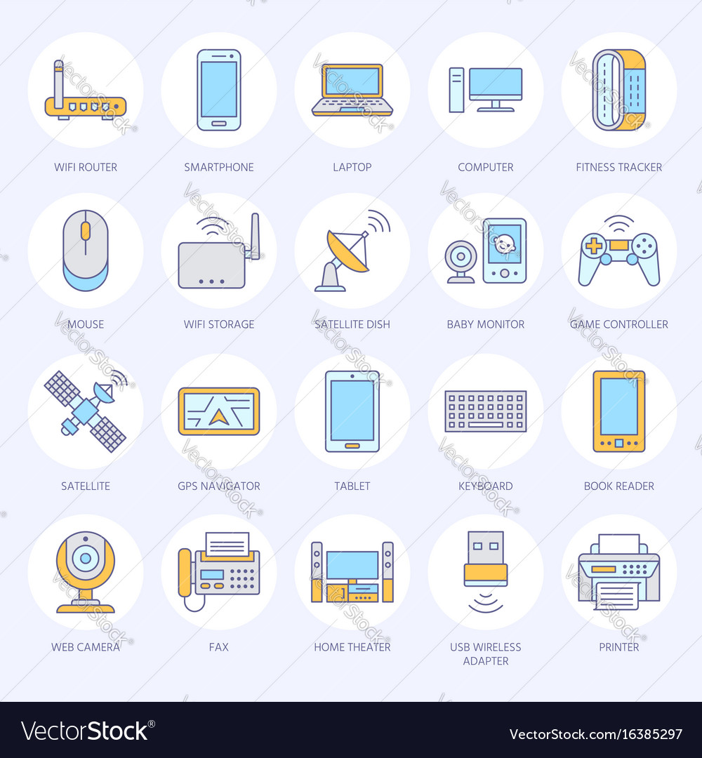 Wireless Network Icons - Tech Devices