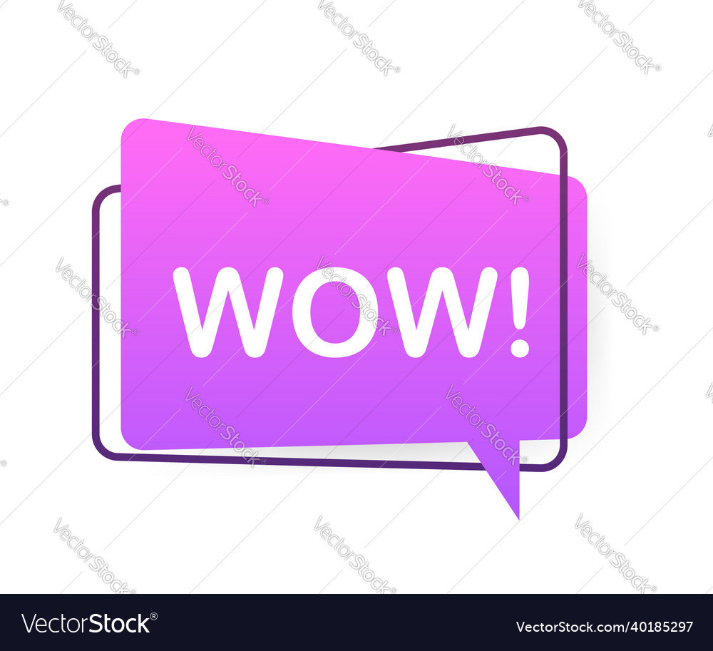 Wow megaphone flat announce Royalty Free Vector Image