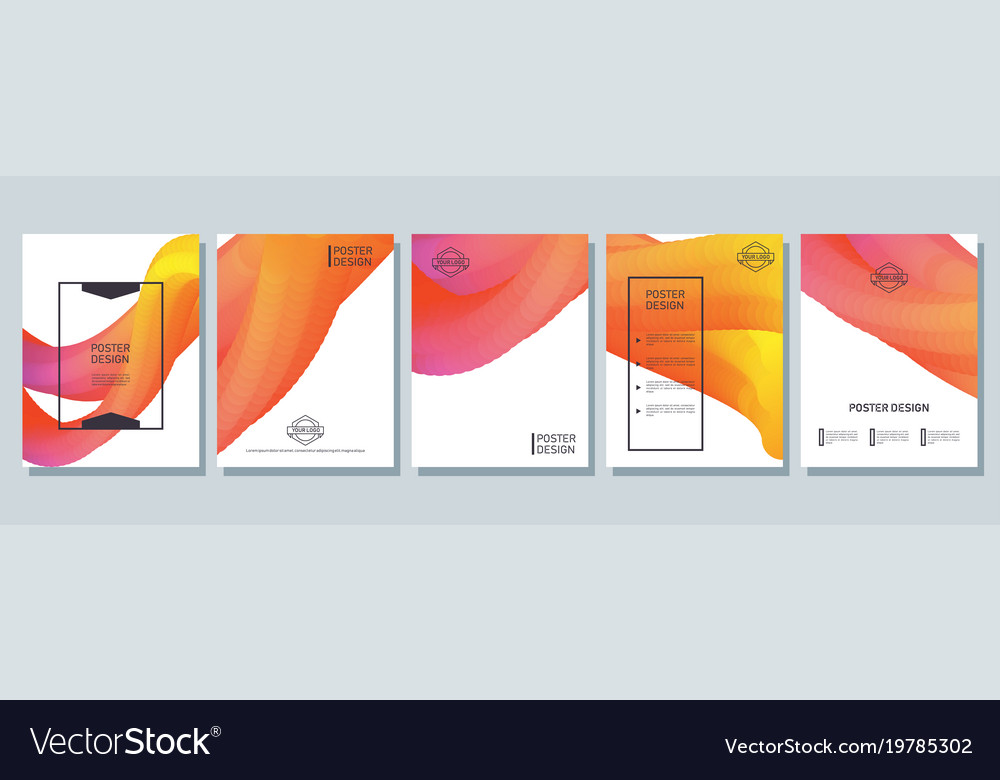 Abstract bright posters set