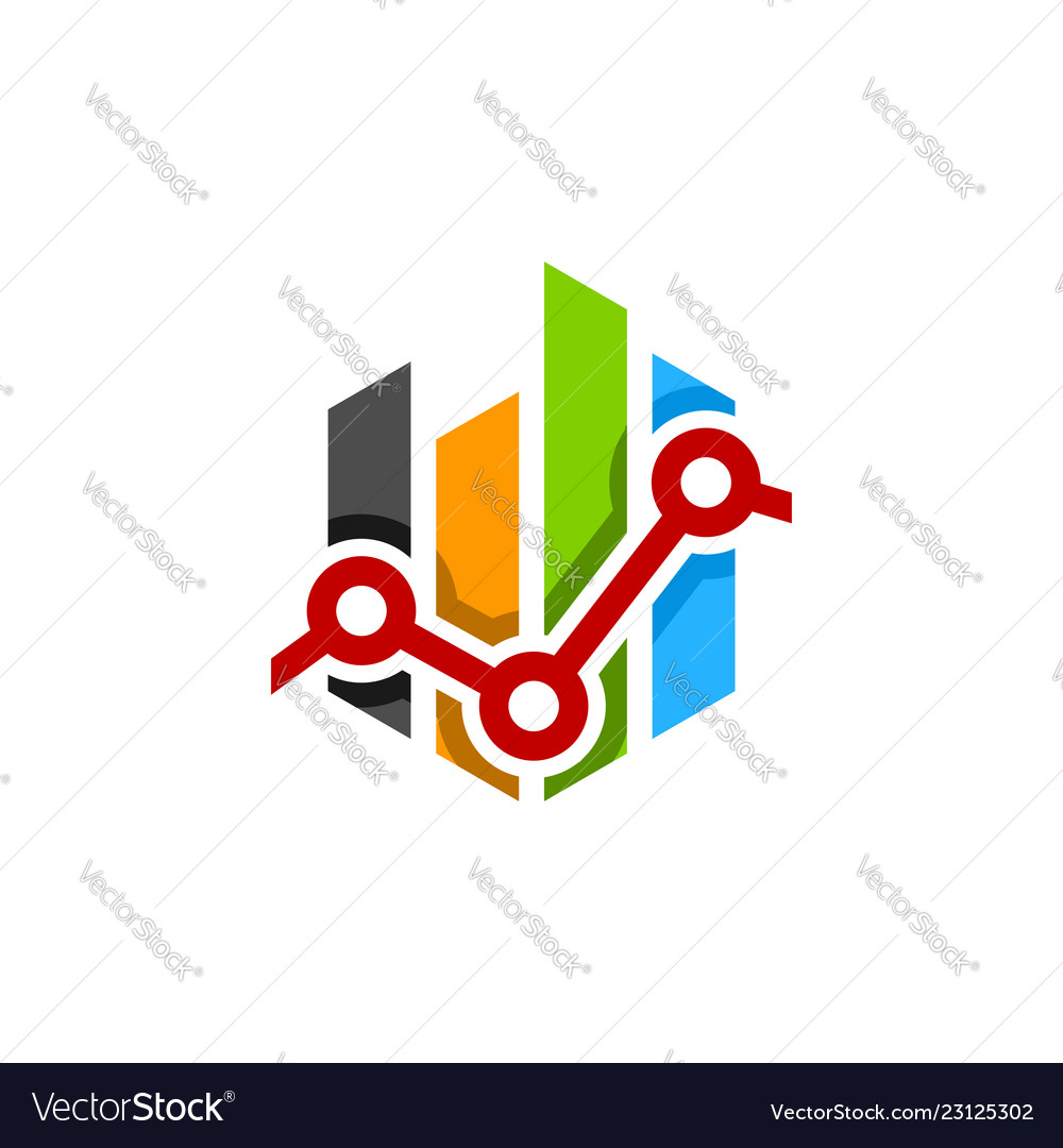 Abstract colorful hexagon financial logo finance