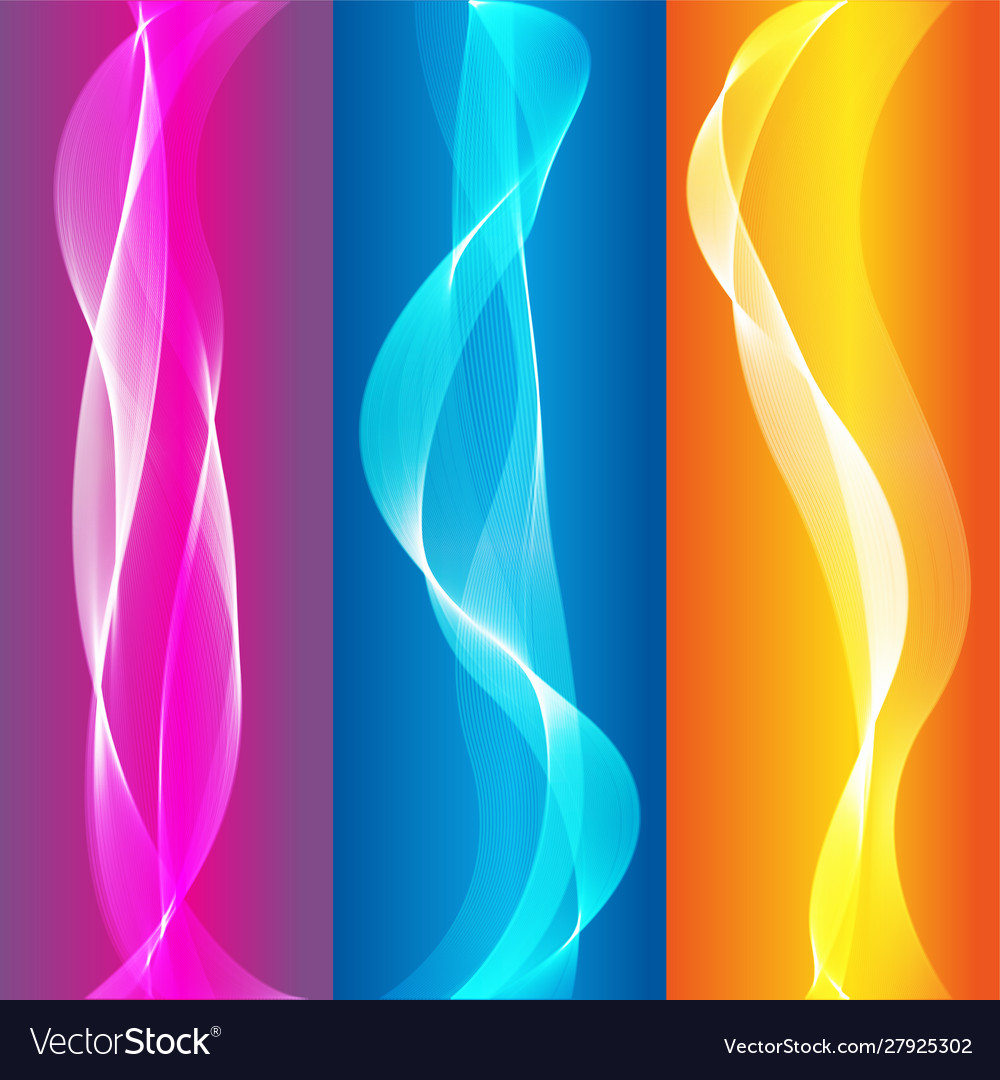 Abstract smooth colorful wave set on color