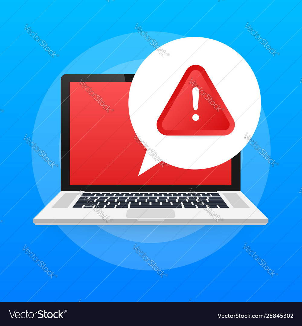 Alert message laptop notification danger error