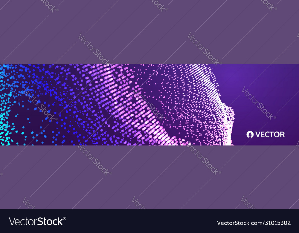 Array with dynamic particles 3d technology style vector image Array with dynamic particles 3d technology style
