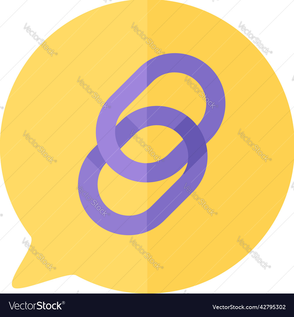 Chain url internet website button icon vector image Chain url internet website button icon