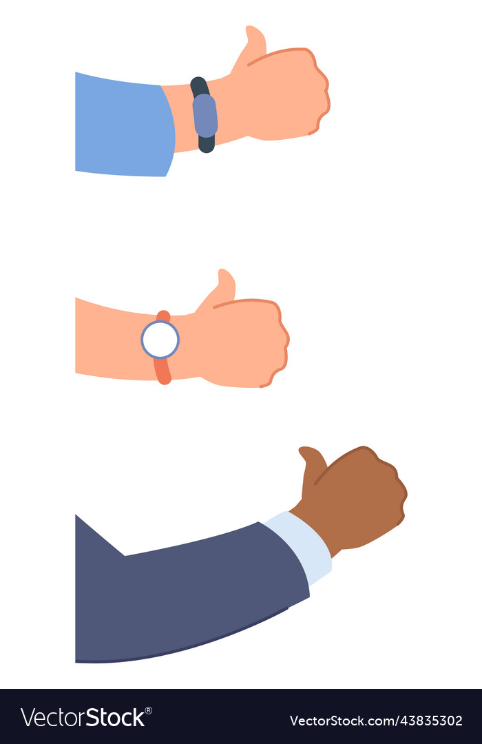 Different man hands with thumbs up male approval Vector Image