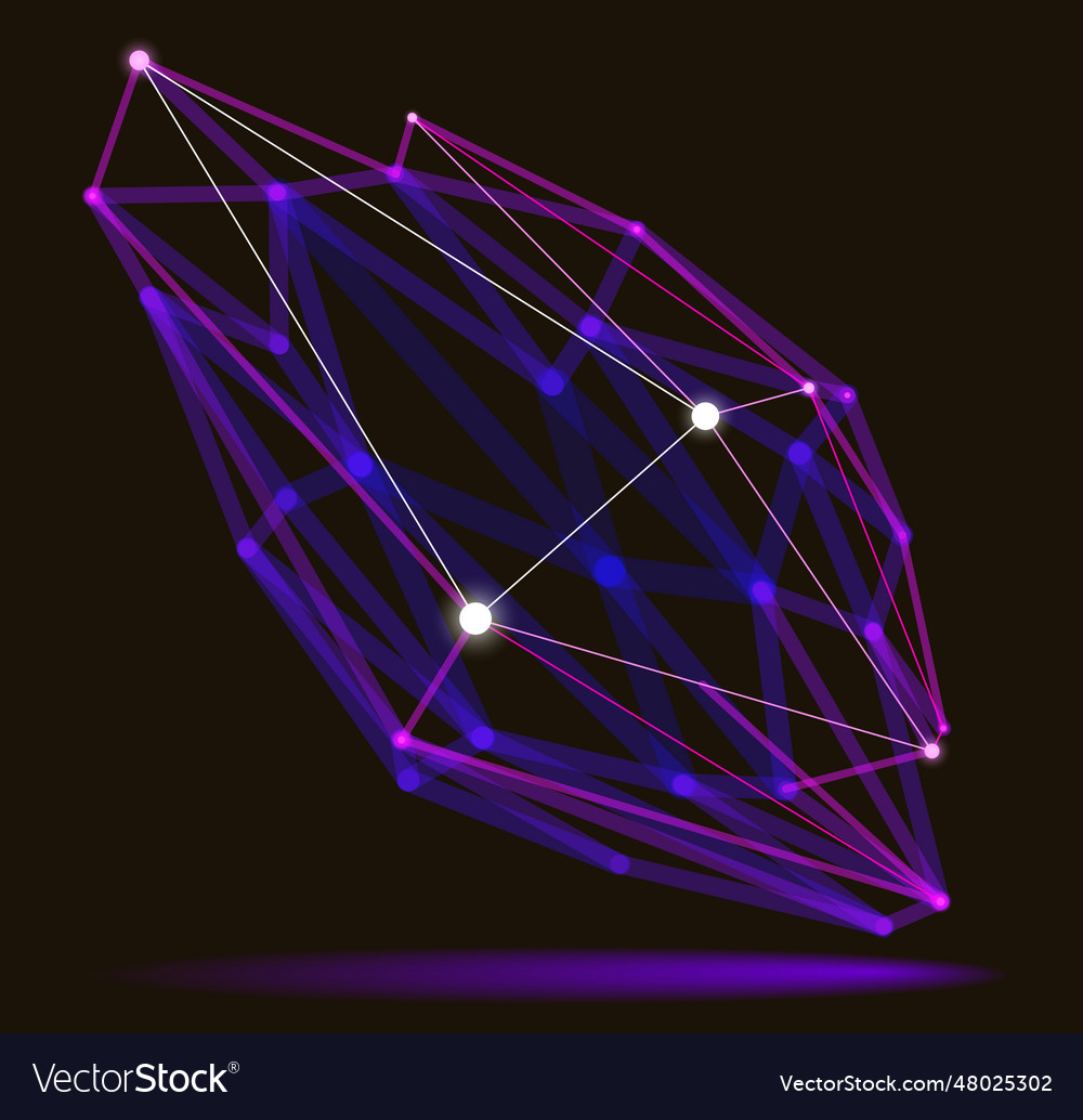 Dimensional lattice mesh abstraction 3d polygonal vector image Dimensional lattice mesh abstraction 3d polygonal