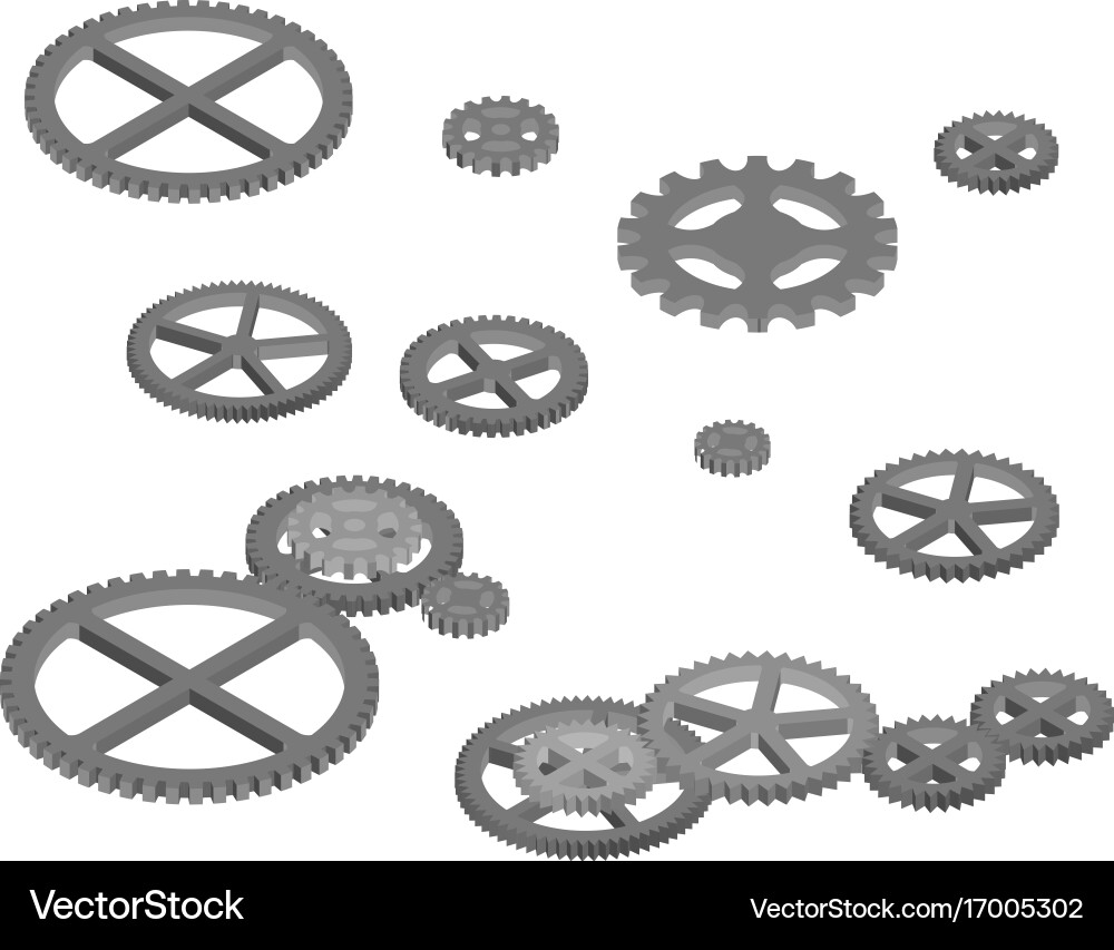 Engine gears for industrial design Royalty Free Vector Image