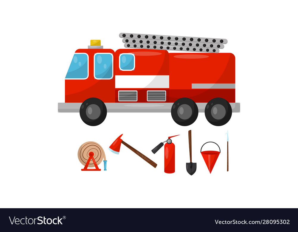 Fire truck and tools