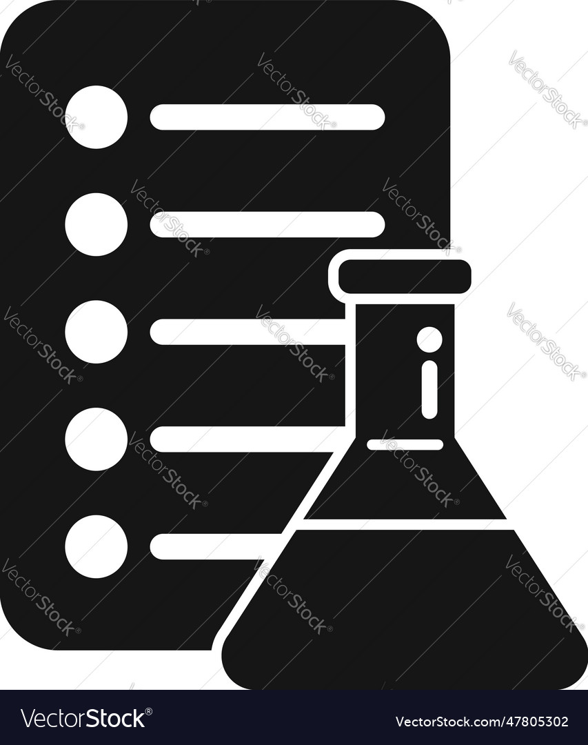 Flask test result icon simple positive lab Vector Image