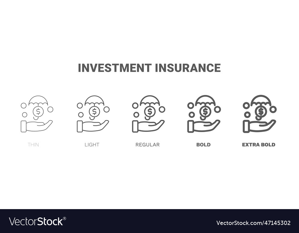 Investment insurance icon thin regular bold