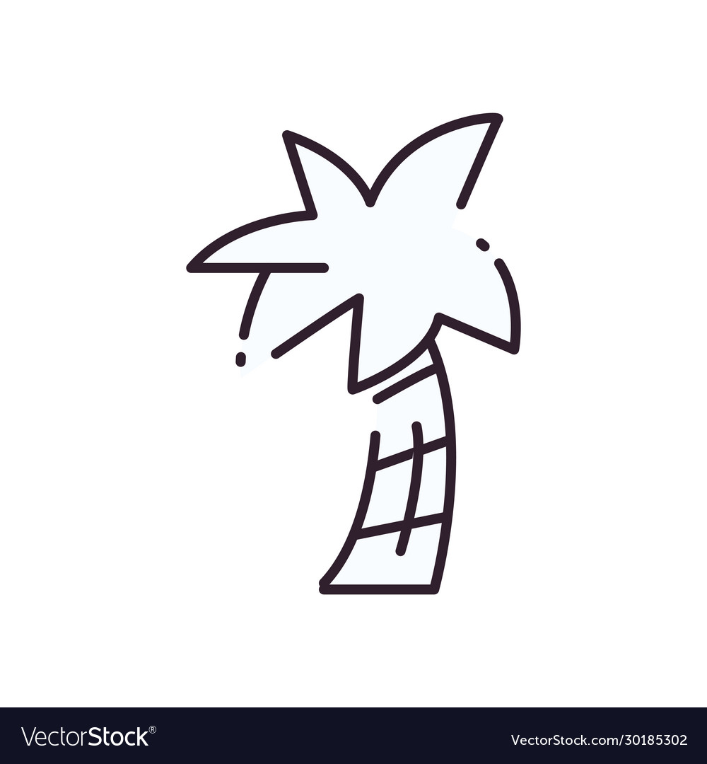 Isolated palm tree line style icon design