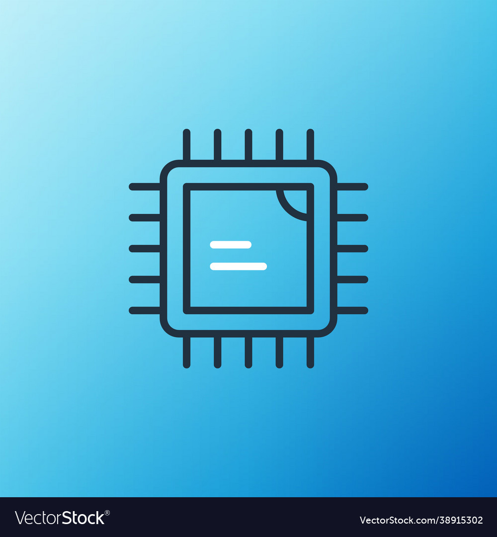 Zeilenrechner mit Mikroschaltungen cpu vector image Zeilenrechner mit Mikroschaltungen cpu