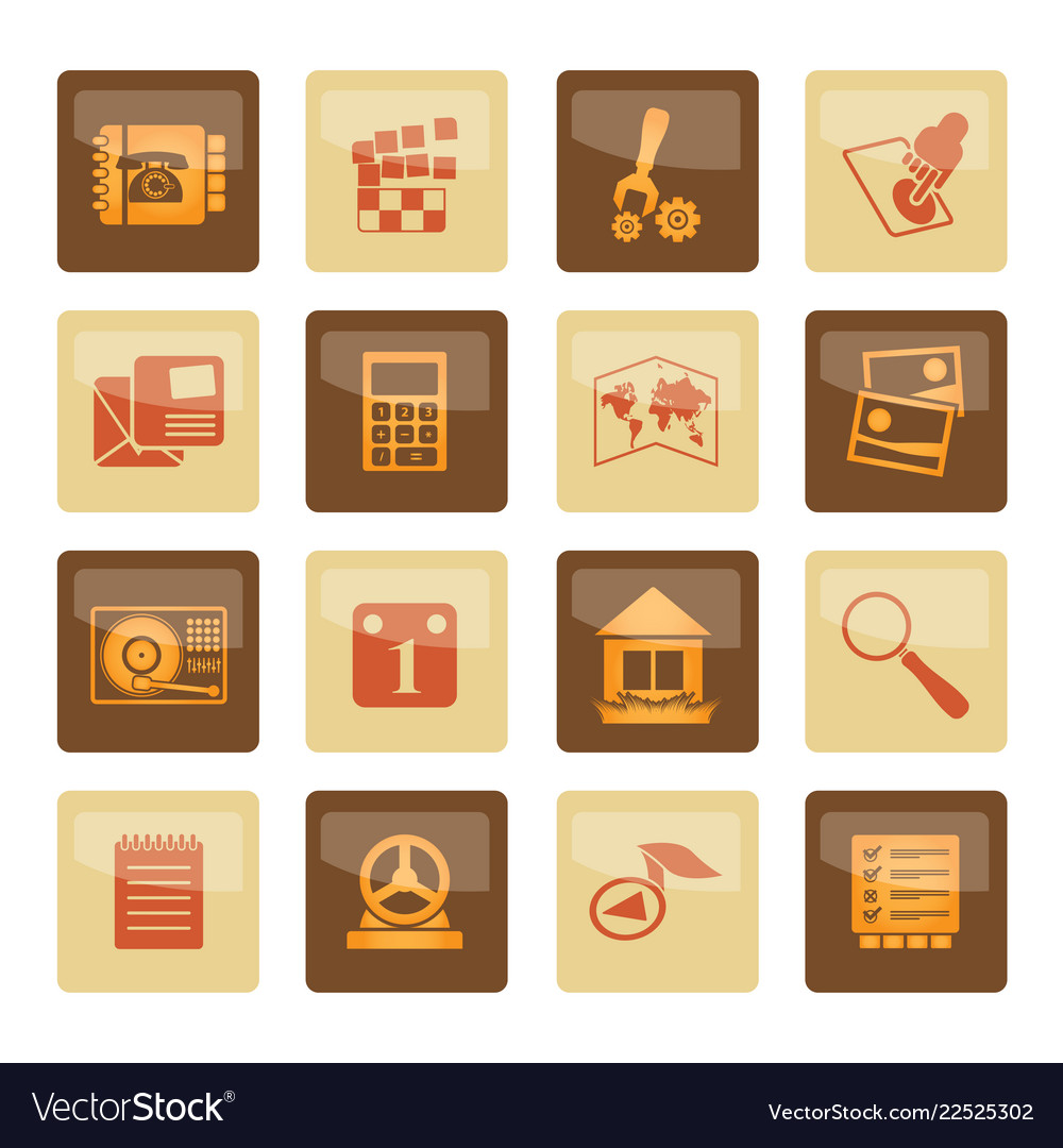 Mobile phone and computer icons vector image Mobile phone and computer icons