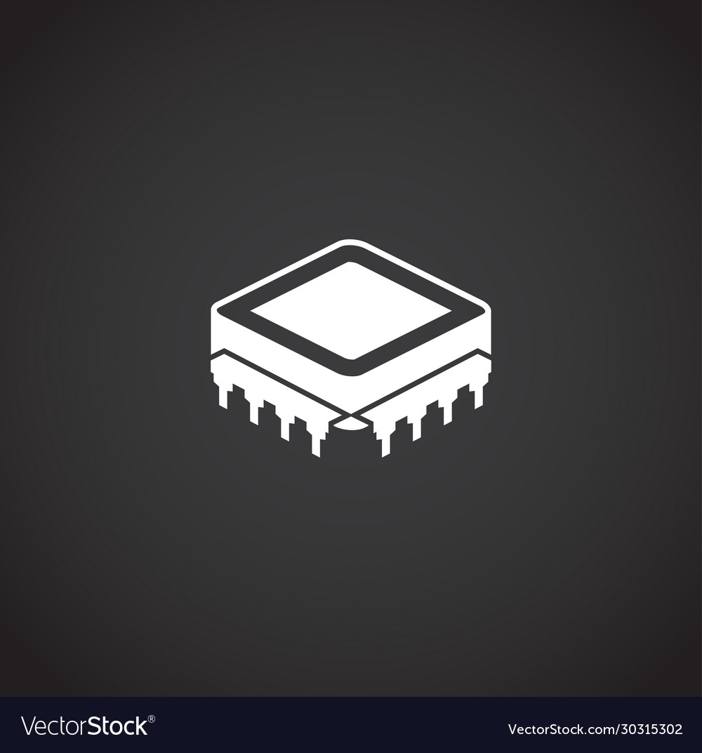 Processor chip related icon on background vector image Processor chip related icon on background