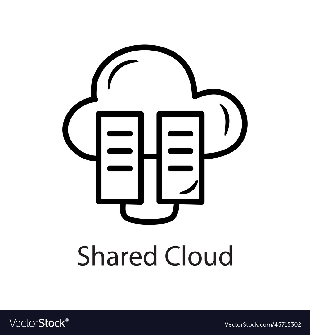 Shared cloud outline icon design dat