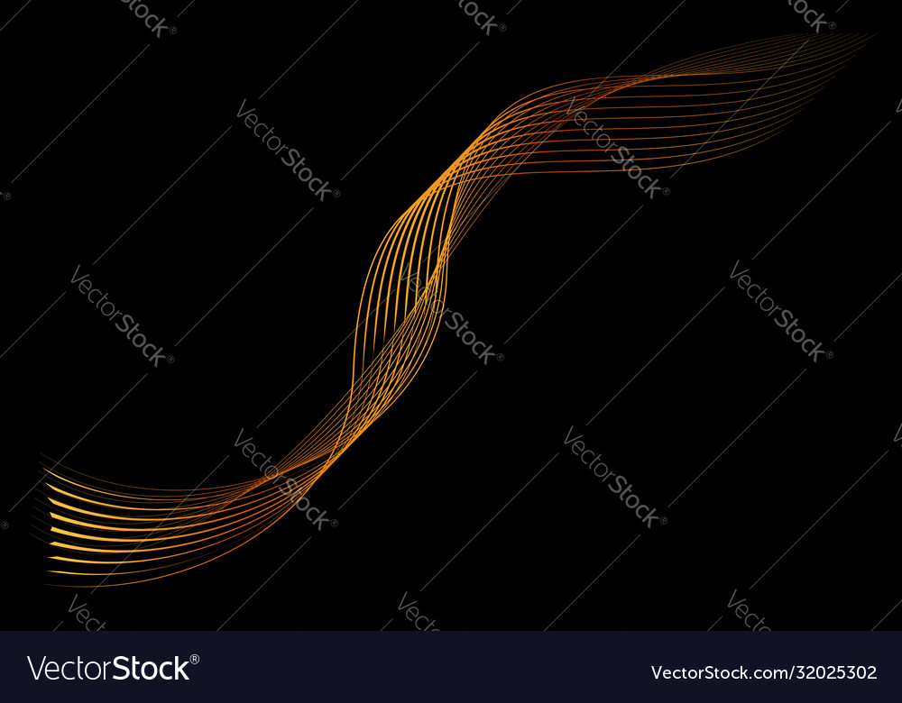 Simple abstract golden 8 wave line for element