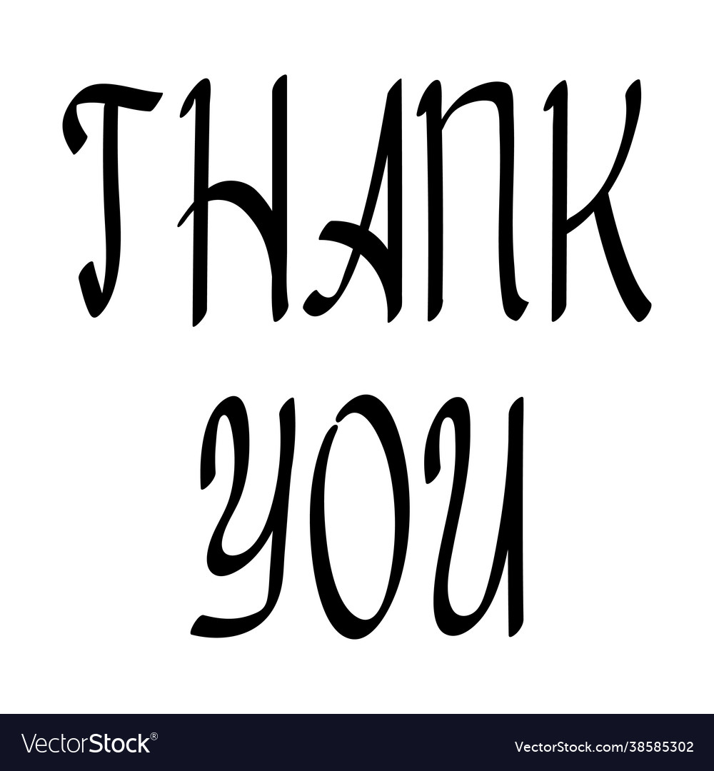 Thank You Handwritten Inscription Hand-drawn Vector Image