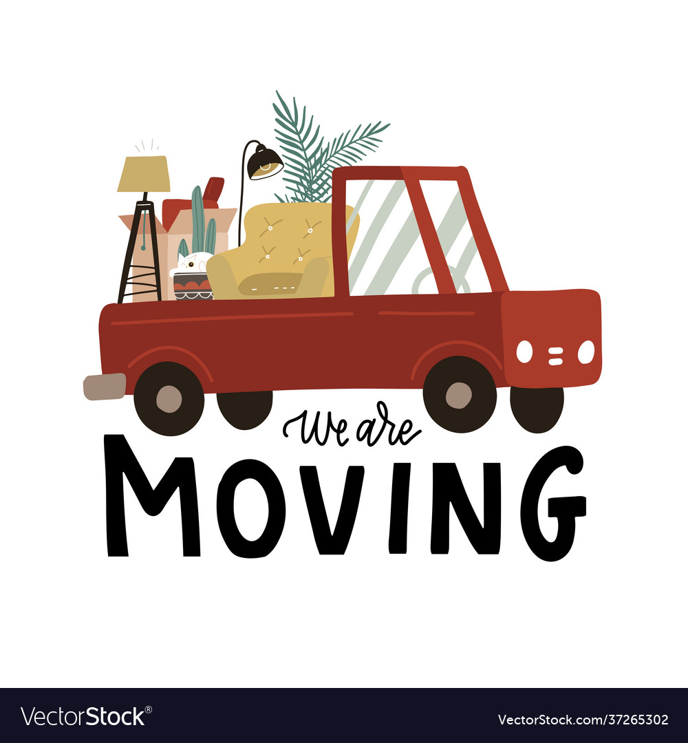 We are moveing - lettering truck full assorted