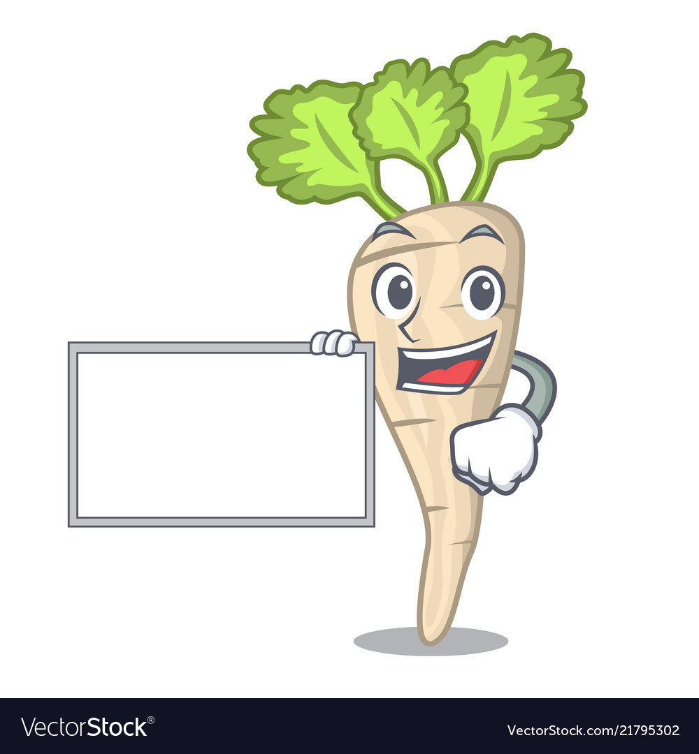With board character parsnip root leaf