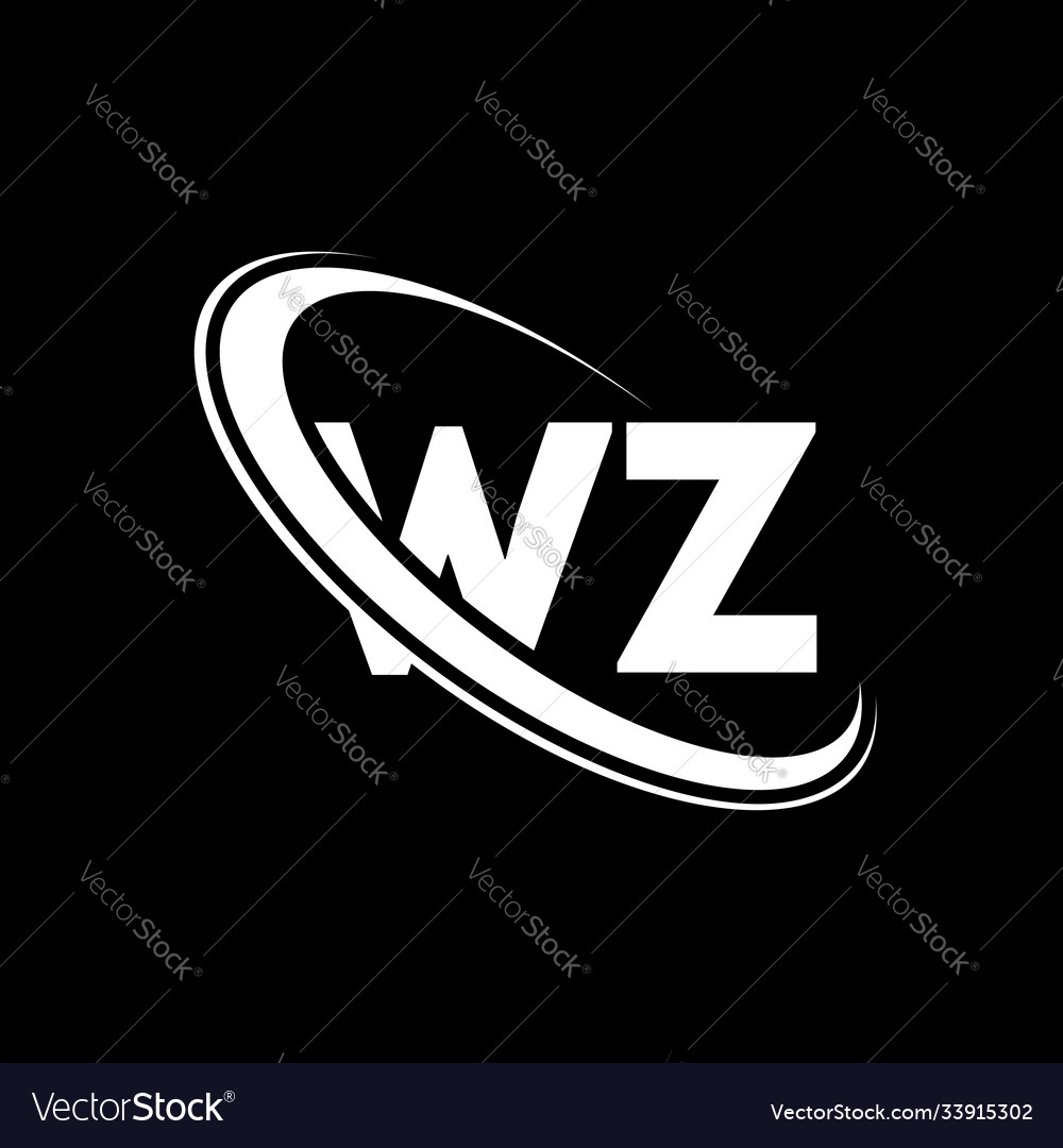 Wz logo w z design white letter wzw Royalty Free Vector