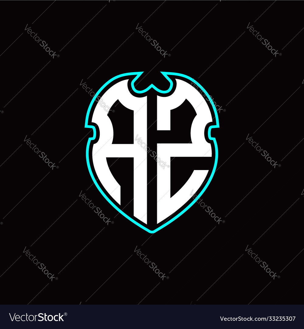 A z initial logo design with shield shape vector image A z initial logo design with shield shape