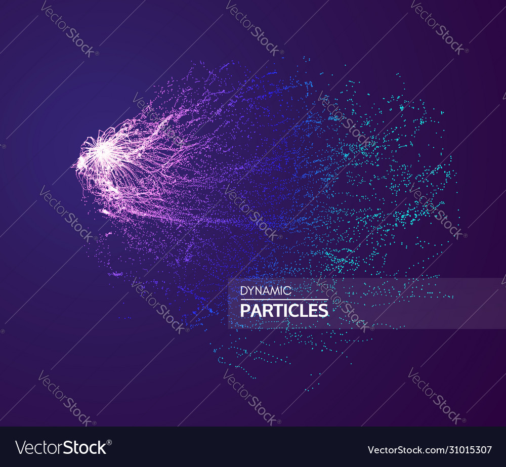 Array with dynamic particles 3d futuristic vector image Array with dynamic particles 3d futuristic