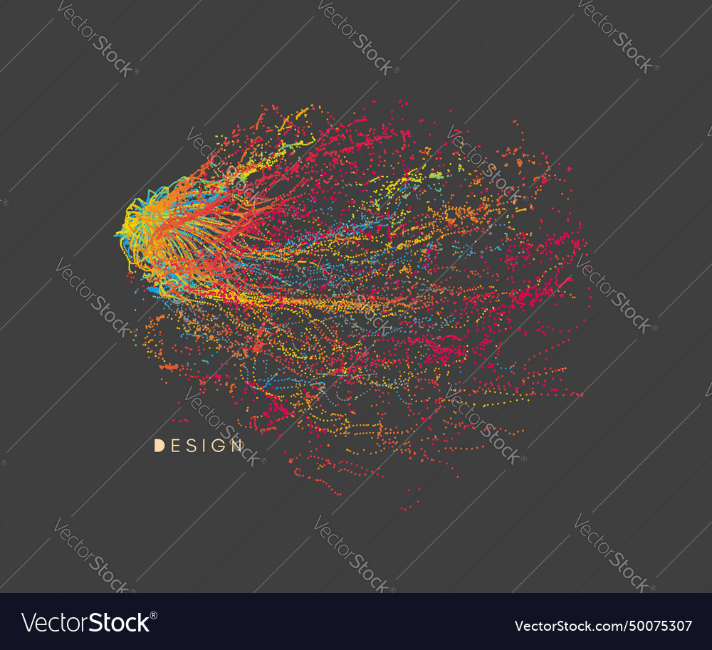 Array with dynamic particles sound wave 3d vector image Array with dynamic particles sound wave 3d